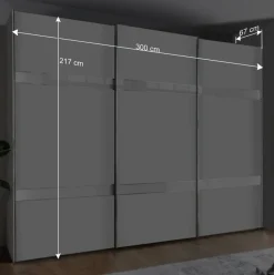 Online Wohnen 3-türiger Schwebetürenschrank in Weiß - Elisabeth