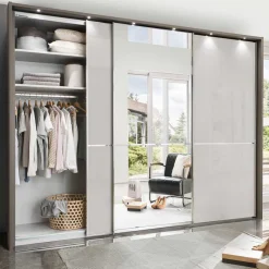Outlet Wohnen 3-türiger Schwebetürenschrank mit Passepartout - Ostranca