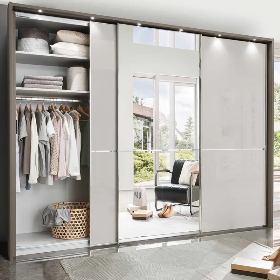 Outlet Wohnen 3-türiger Schwebetürenschrank mit Passepartout - Ostranca