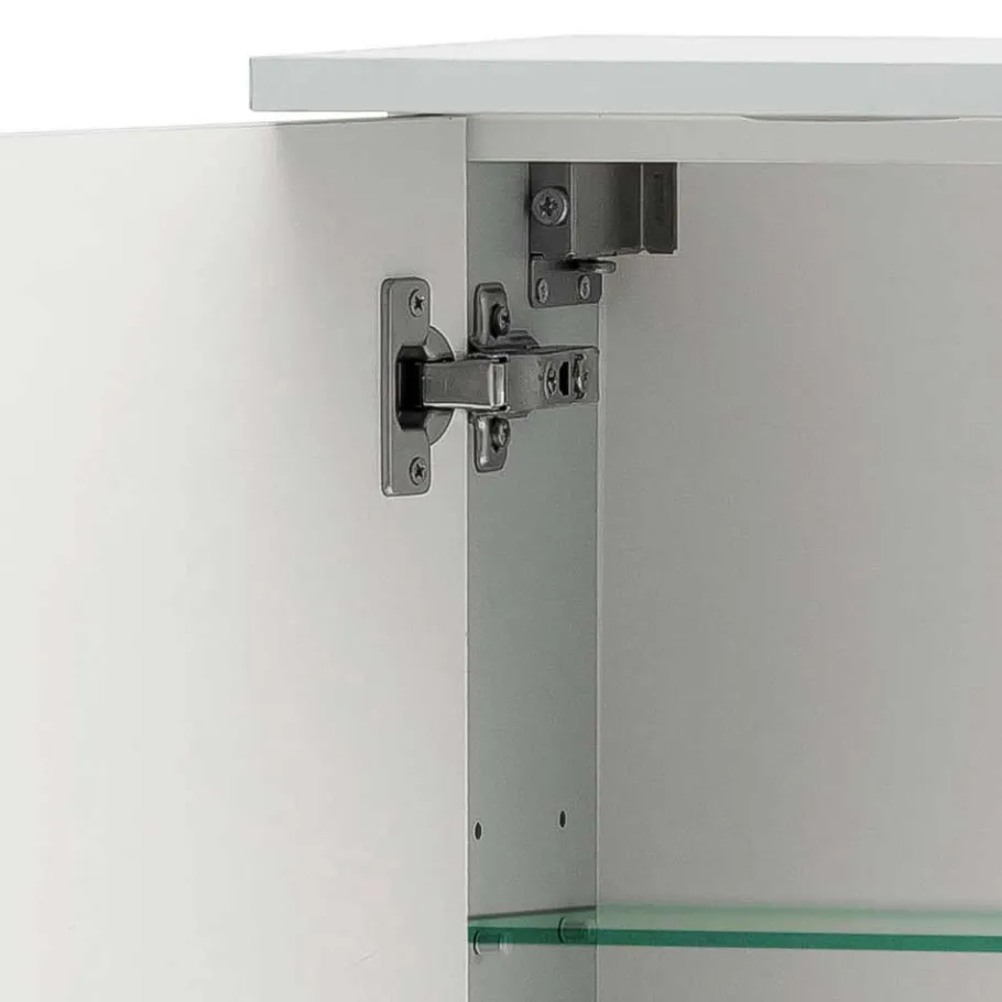 Outlet Wohnen 1-türiger Spiegelschrank fürs Bad in Weiß - Nuszaleva