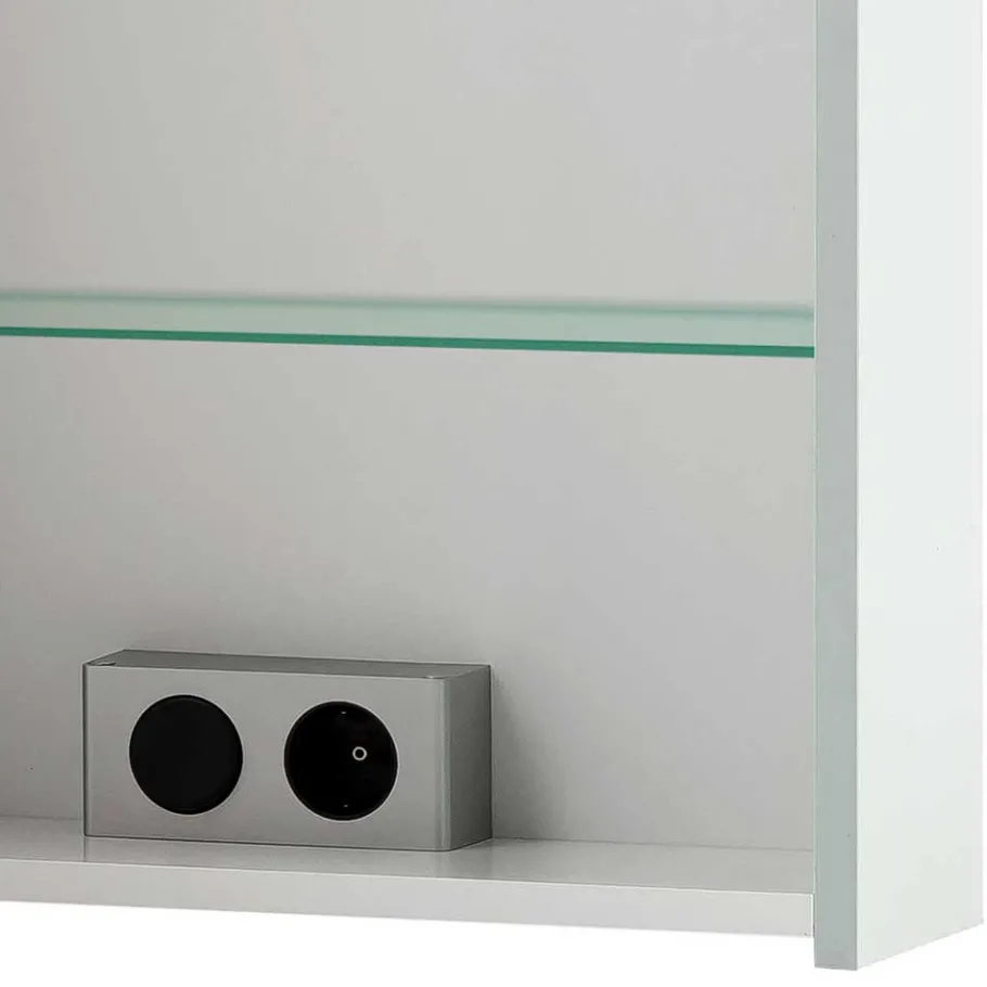 Outlet Wohnen 1-türiger Spiegelschrank fürs Bad in Weiß - Nuszaleva
