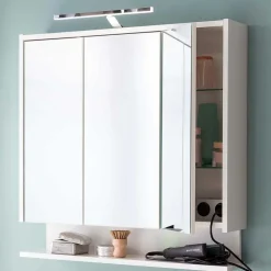 Outlet Wohnen 3-türiger Spiegelschrank mit Ablage - Asinaras