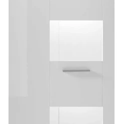 New Wohnen 1-türiger Vitrinenschrank in Weiß Hochglanz - Timmona