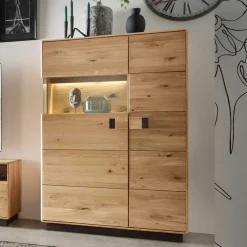 Wohnen 2-türiger Wohnzimmerschrank mit LED Beleuchtung - Xeddos