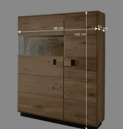 Wohnen 2-türiger Wohnzimmerschrank mit LED Beleuchtung - Xeddos