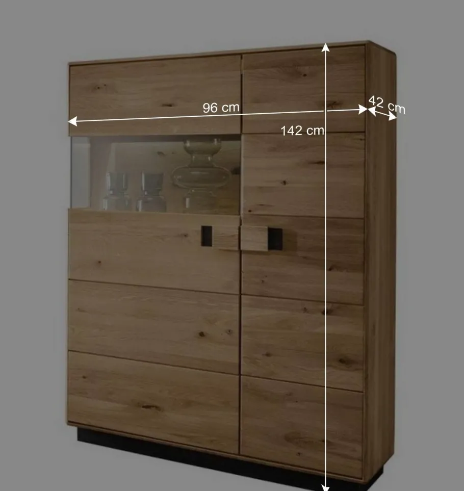 Wohnen 2-türiger Wohnzimmerschrank mit LED Beleuchtung - Xeddos