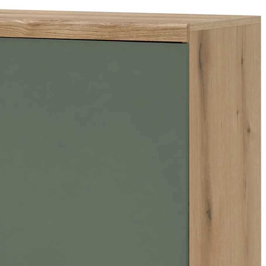 Best Wohnen 4-türiges Highboard in Graugrün und Wildeiche - Oliva