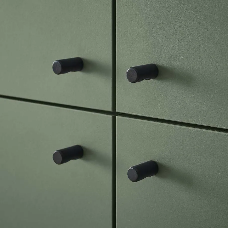 Best Wohnen 4-türiges Highboard in Graugrün und Wildeiche - Oliva