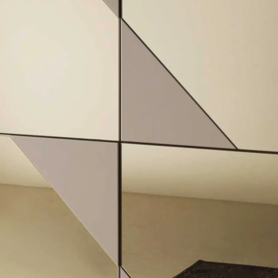 New Wohnen 4-türiges Highboard mit Spiegelglas in Bronze - Razepta