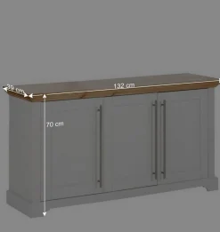 Wohnen 3-türiges Sideboard - modernes Landhaus - Eyzaco
