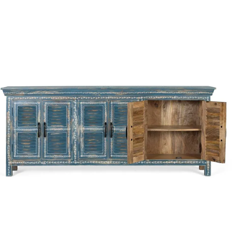 Hot Wohnen 6-türiges Sideboard in Blau - Enrossino