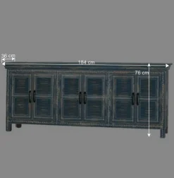 Hot Wohnen 6-türiges Sideboard in Blau - Enrossino
