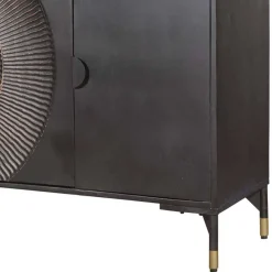 Outlet Wohnen 4-türiges Sideboard in Schwarz und Messing - Alkatar