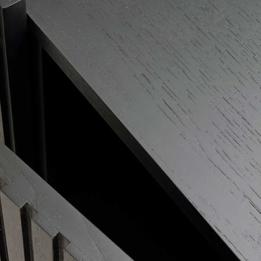 Best Wohnen 3-türiges Sideboard in Schwarz - Hemorian