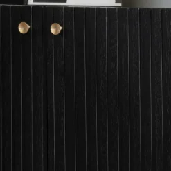 Best Wohnen 3-türiges Sideboard in Schwarz - Hemorian