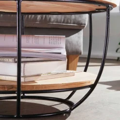 Outlet Wohnen Trommelform Couchtisch mit offenem Gestell - Mojito
