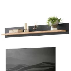 Best Wohnen TV Anbauwand in Anthrazit & Wildeiche - Lionel (vierteilig)