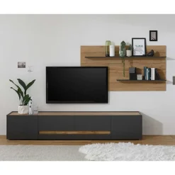 Hot Wohnen TV Board & Wandpaneel Set - Ahilav (zweiteilig)