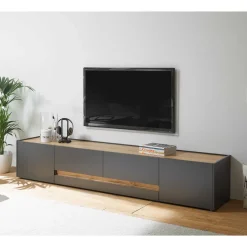Hot Wohnen TV Board & Wandpaneel Set - Ahilav (zweiteilig)