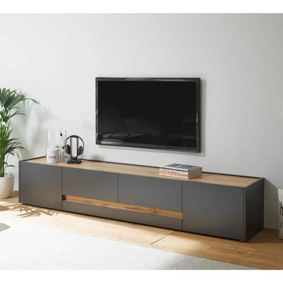 Hot Wohnen TV Board & Wandpaneel Set - Ahilav (zweiteilig)