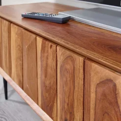 New Wohnen TV Board aus Sheesham Massivholz & Metall - Elmin
