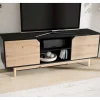New Wohnen TV Board in Eiche und Schwarz - Heraklion