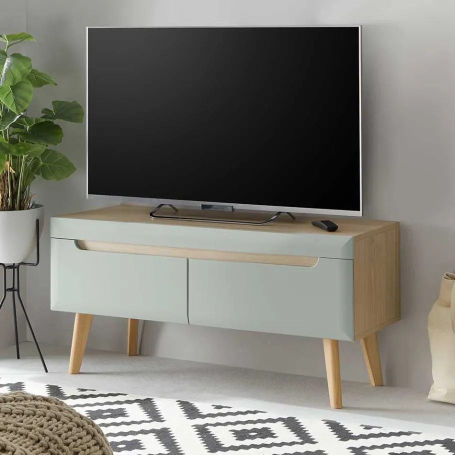 Best Wohnen TV Board in Mintgrün mit Eiche - Armina