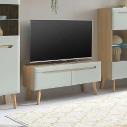 Best Wohnen TV Board in Mintgrün mit Eiche - Armina
