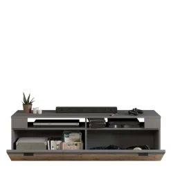 Outlet Wohnen TV Board in Wildeiche NB & Grau - Scarlett