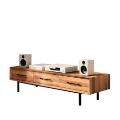 Discount Wohnen TV Board mit drei Schubladen aus Wildeiche - Kerfa