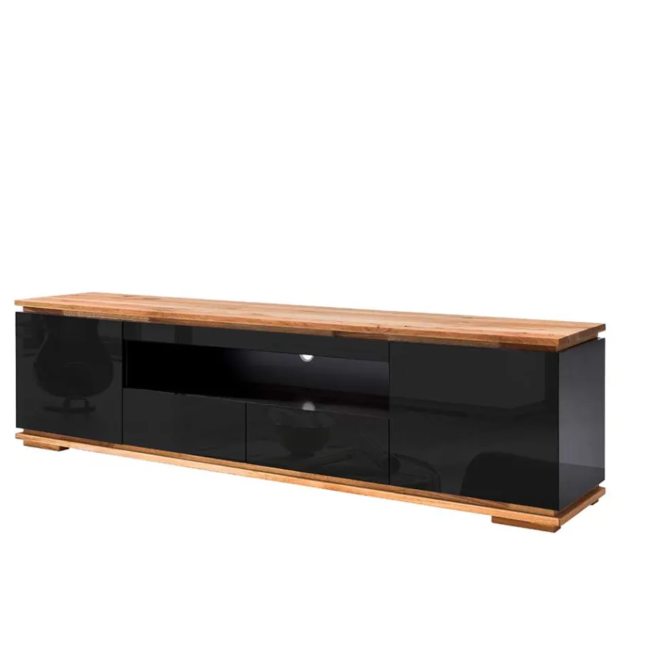 New Wohnen TV Hochglanz Lowboard in Schwarz - Ercurs