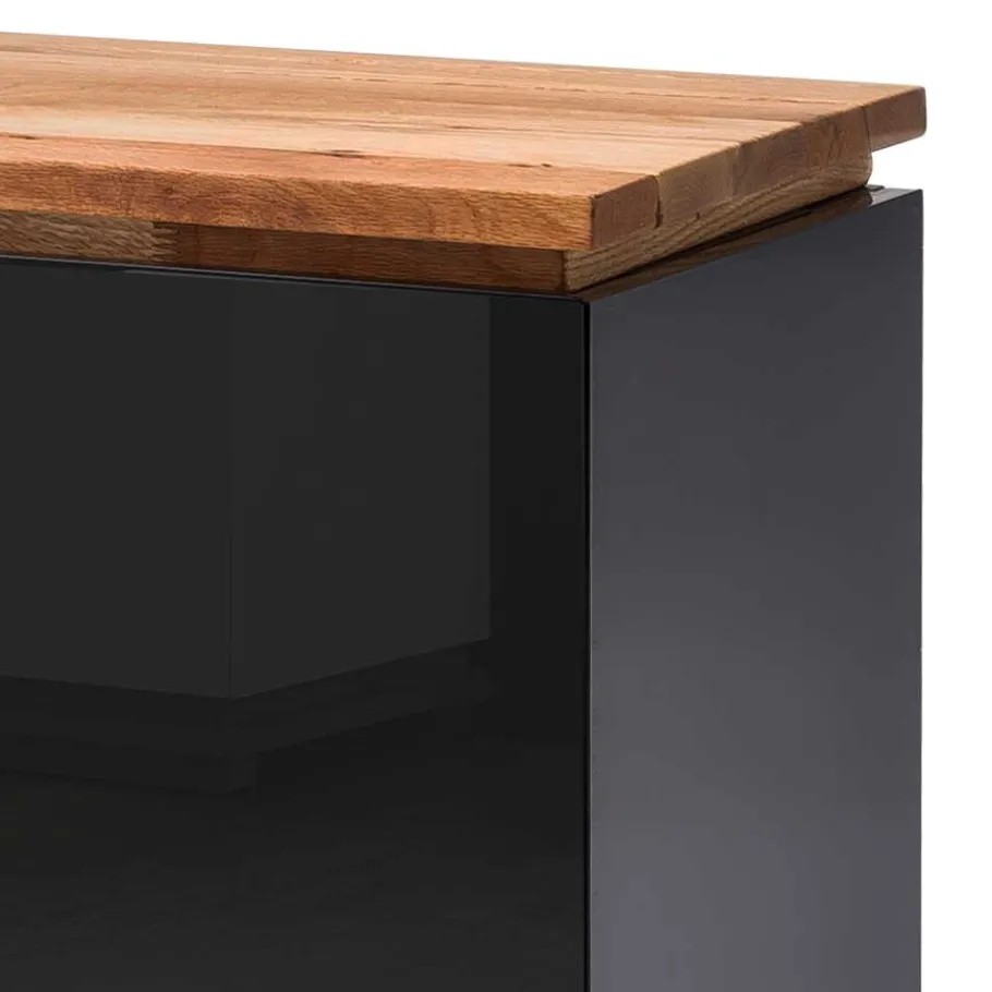 New Wohnen TV Hochglanz Lowboard in Schwarz - Ercurs