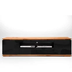 New Wohnen TV Hochglanz Lowboard in Schwarz - Ercurs
