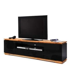 New Wohnen TV Hochglanz Lowboard in Schwarz - Ercurs