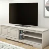 Outlet Wohnen TV Kommode in Weiß lasiert - Auricos