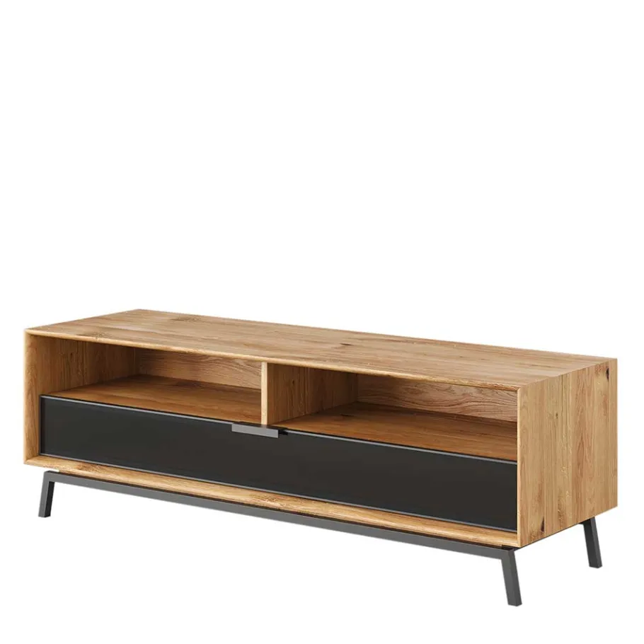 New Wohnen TV Lowboard aus Eiche und Metall - Fabiella