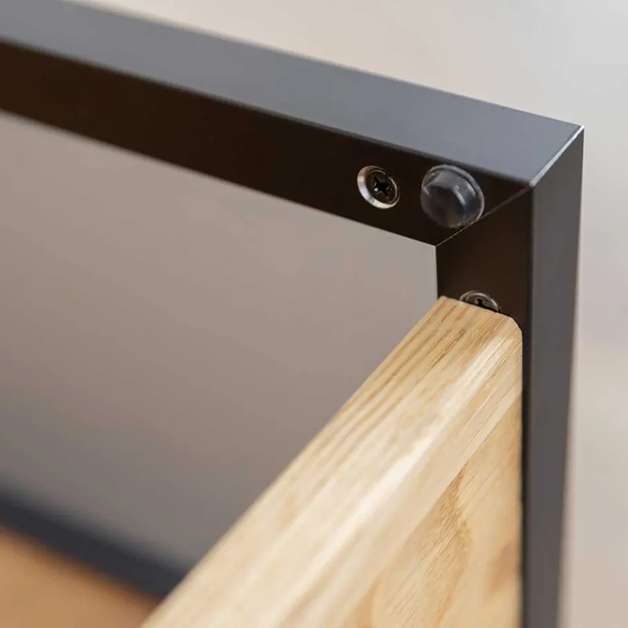 New Wohnen TV Lowboard aus Eiche und Metall - Fabiella