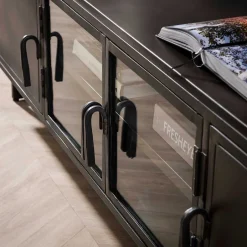 Best Wohnen TV Lowboard aus Metall & Glas - Brayden