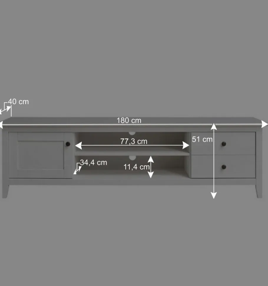 New Wohnen TV Lowboard im modernen Landhausstil - Astinion