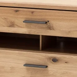 Best Wohnen TV Lowboard in Eiche Bianco & Anthrazit - Crupean I