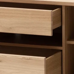 Best Wohnen TV Lowboard in Eiche Bianco & Anthrazit - Crupean I
