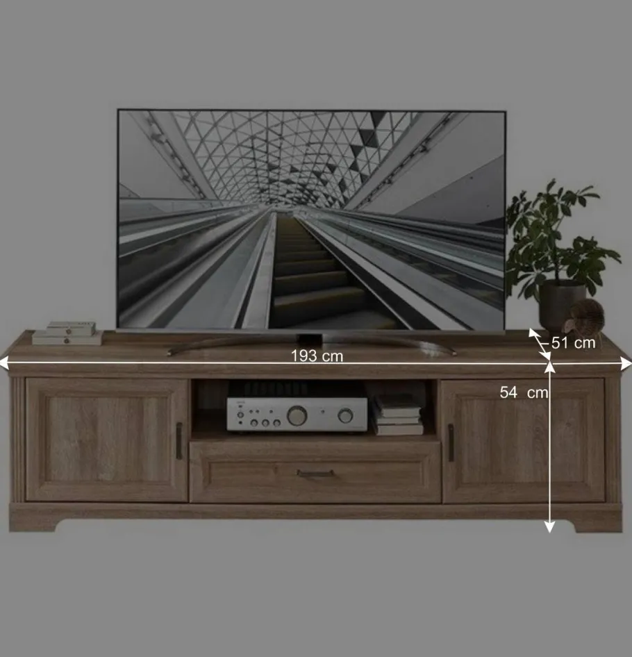 Online Wohnen TV Lowboard in Eiche Holzoptik - Barack