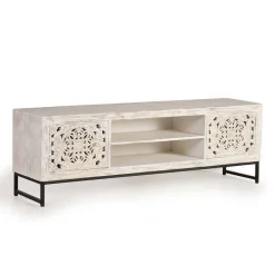 Best Wohnen TV Lowboard in Mangoholz White Wash - Fudorus