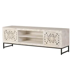Best Wohnen TV Lowboard in Mangoholz White Wash - Fudorus