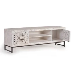 Best Wohnen TV Lowboard in Mangoholz White Wash - Fudorus