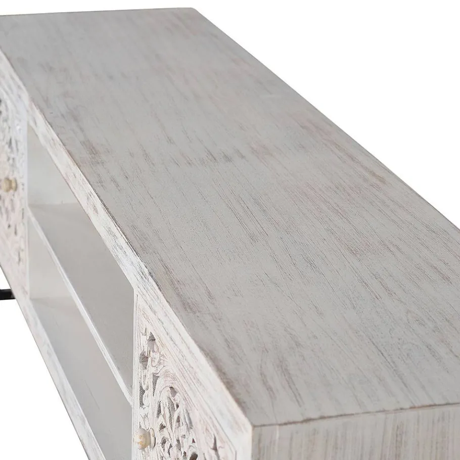 Best Wohnen TV Lowboard in Mangoholz White Wash - Fudorus