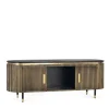 Wohnen TV Lowboard in Schwarz mit Bronze - Hayato