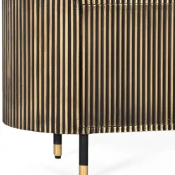 Wohnen TV Lowboard in Schwarz mit Bronze - Hayato