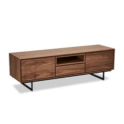 Discount Wohnen TV Lowboard in Walnussfarben Furnier - Melvue