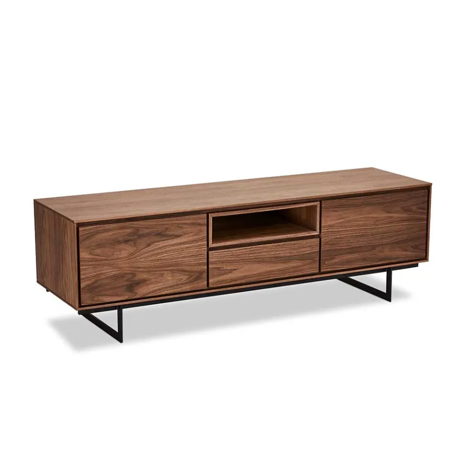 Discount Wohnen TV Lowboard in Walnussfarben Furnier - Melvue